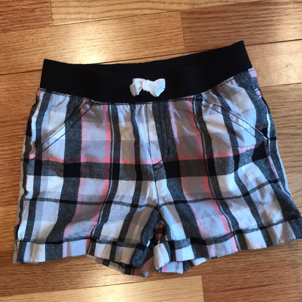 Girls Plaid Shorts  (Linen - Size 7)